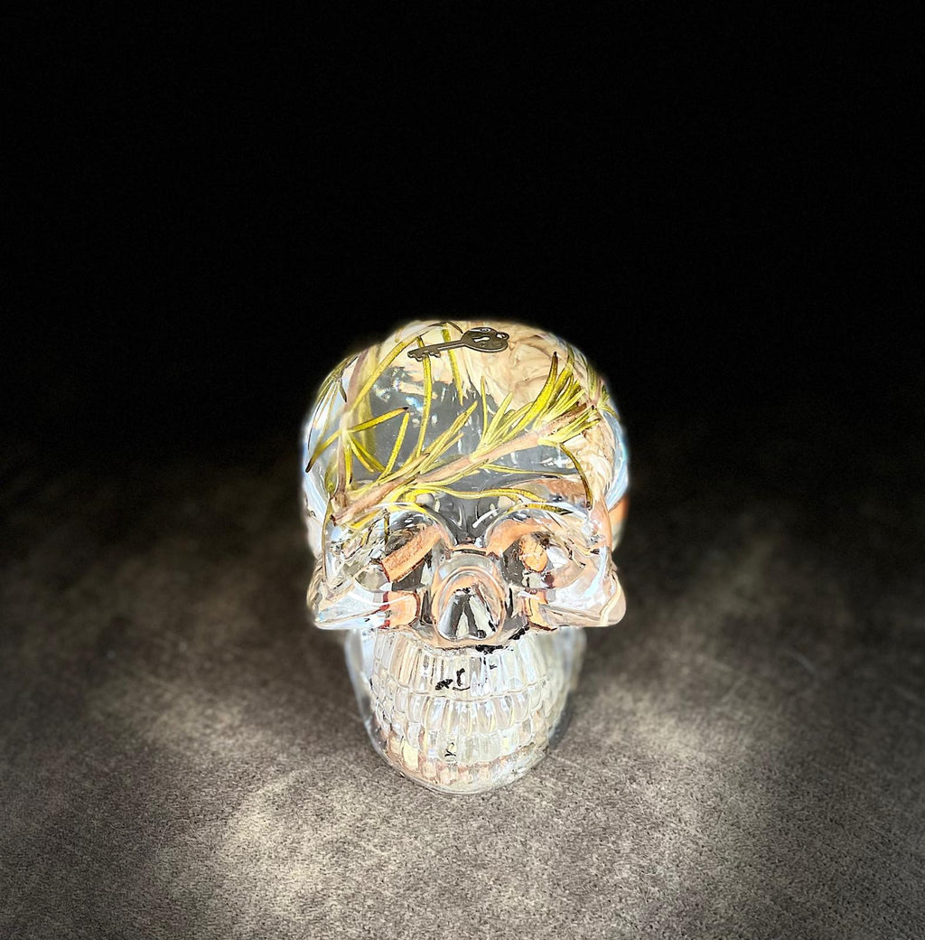 Grande Tête de mort de protection artisanale en résine